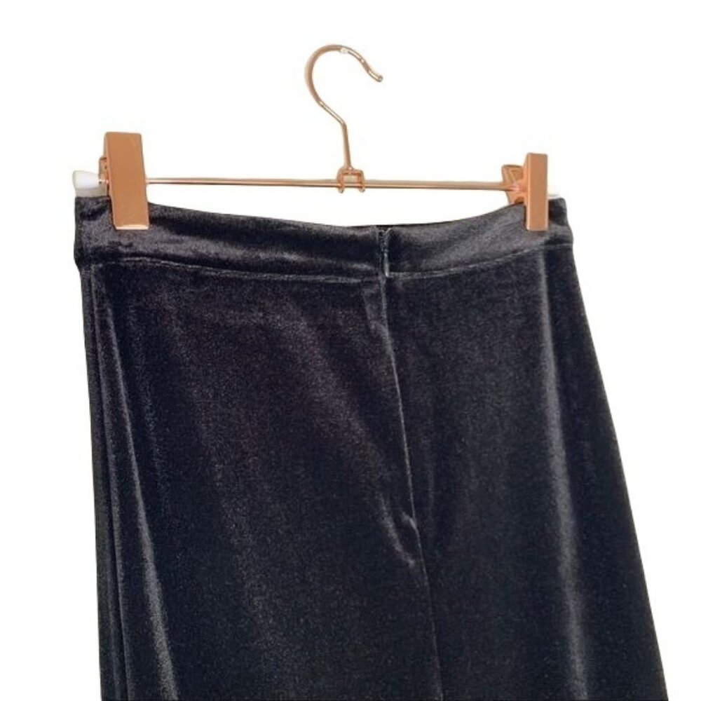 Gianni Bini Layla Skirt Midi Black Velvet Ruffle Hem Tiered Size XS New - Picture 6 of 10